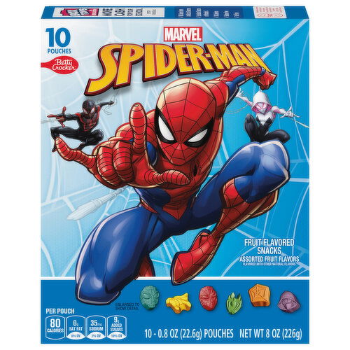 Betty Crocker Spiderman Assorted Fruit Flavors Fruit Flavored Snacks - 10 Each
