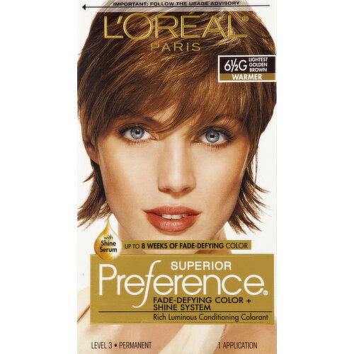 Superior Preference Permanent Haircolor, with Shine Serum, Warmer, Lightest Golden Brown 6-1/2G