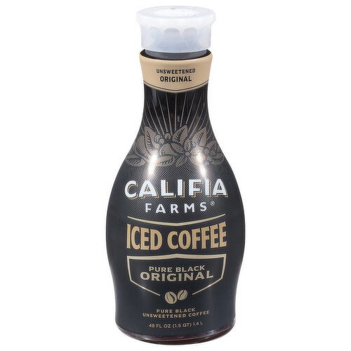 Califia Farms Iced Coffee, Unsweetened Pure Black Original