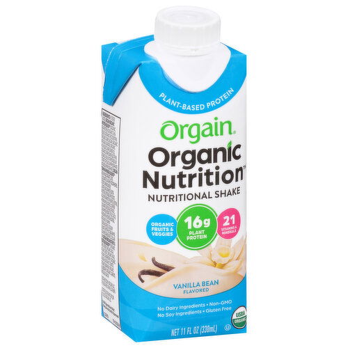 Orgain Nutritional Shake, Vanilla Bean Flavored