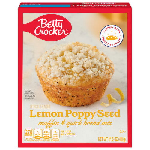 Betty Crocker Mix, Lemon Poppy Seed, Muffin & Quick