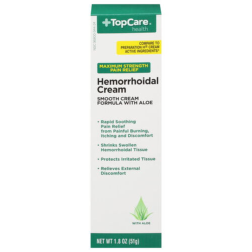 TopCare Hemorrhoidal Cream, Maximum Strength Pain Relief