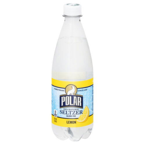 Polar Seltzer, 100% Natural, Lemon - 20 Fluid Ounce