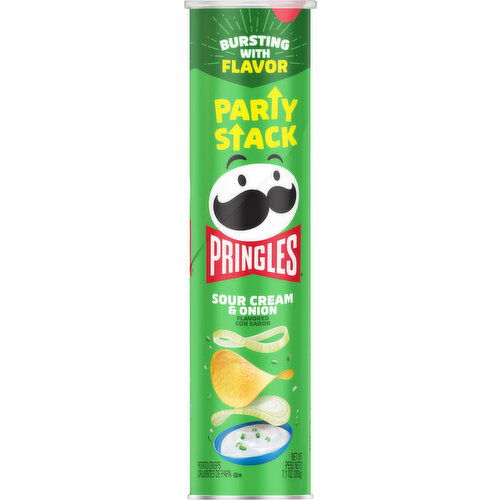 Pringles Potato Crisps, Sour Cream & Onion Flavored, Party Stack