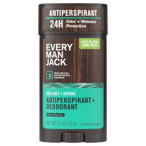 Every Man Jack Sea Salt + Citrus Antiperspirant + Deodorant - 2.6 Ounce