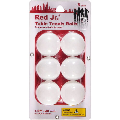 Red Jr Table Tennis Balls, 1.57 Inches