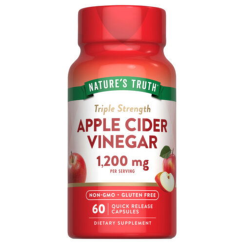 Nature's Truth Apple Cider Vinegar, Triple Strength, 1200 mg, Quick Release Capsules