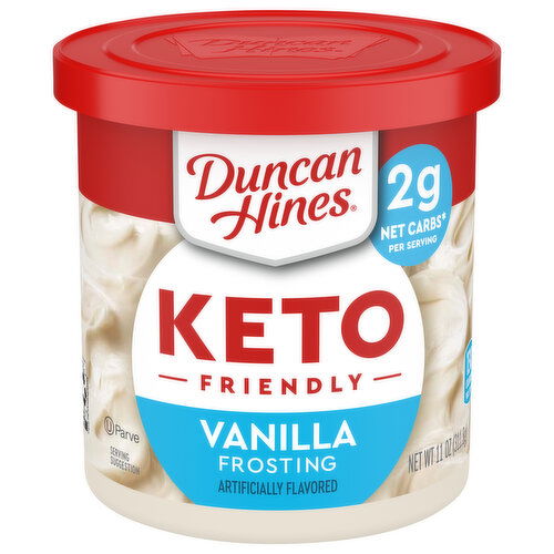 Duncan Hines Keto Friendly Gluten Free No Sugar Added Vanilla Flavored Frosting