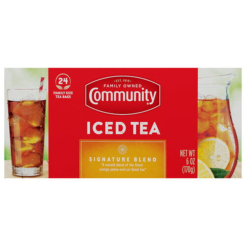 Community Iced Tea, Signature Blend, Tea Bags, Family Size