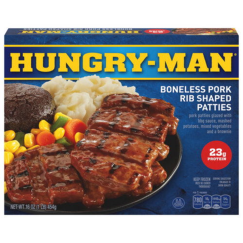 Hungry-Man Patties, Rib Shaped, Boneless Pork