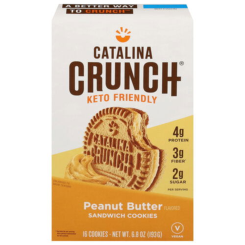 Catalina Crunch Sandwich Cookies, Keto Friendly, Peanut Butter Flavored