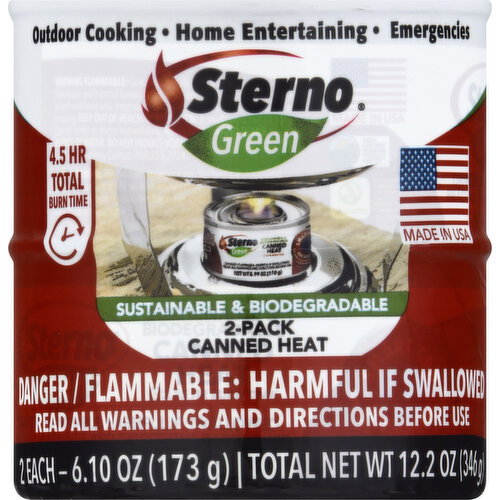 Member Mark Sterno Canned Heat – 8 Oz – Non-Gel 6-Hour Fuel – Made In USA (1 Can)