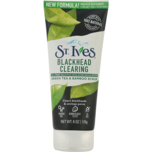 St. Ives Scrub, Green Tea & Bamboo, Blackhead Clearing