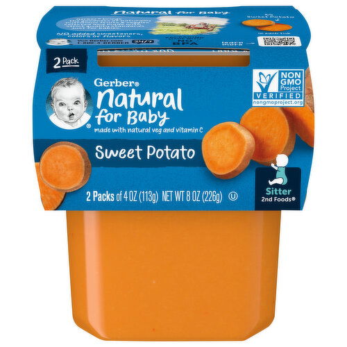 Gerber Sweet Potato, Sitter 2nd Foods, 2 Pack