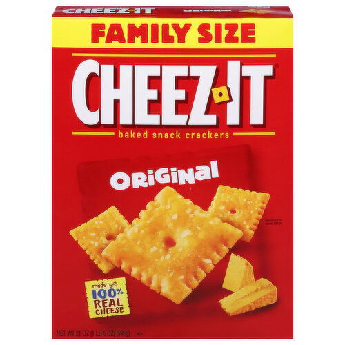 Cheez-It Baked Snack Crackers, Original, Family Size