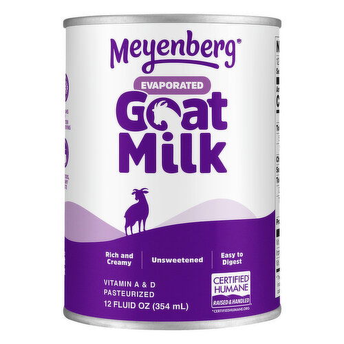 Meyenberg Evaporated Goat Milk, Certified Humane, Kosher, Gluten Free, Easy to Digest