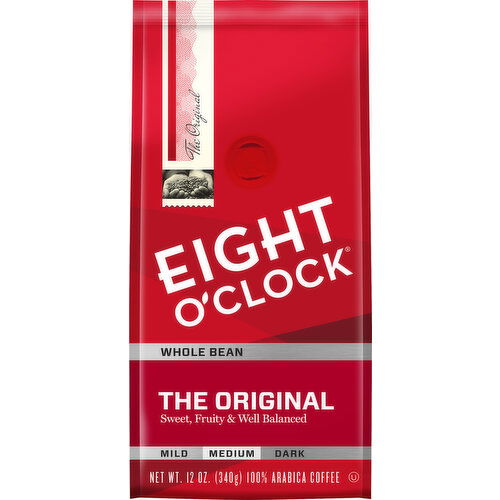 Eight O' Clock The Original Medium Whole Bean Coffee - 12 Ounce