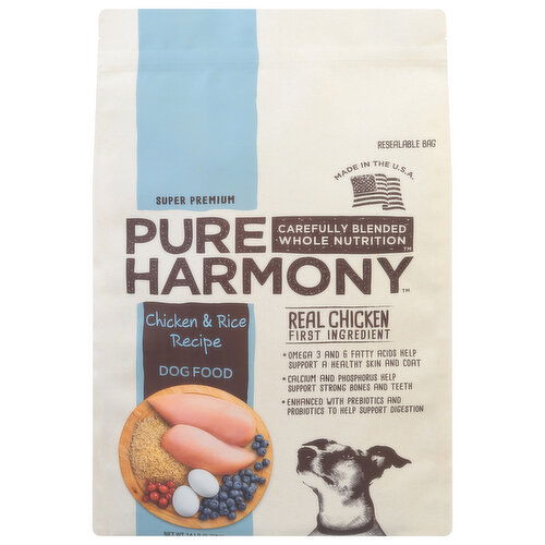 Pure Harmony Dog Food, Chicken & Rice Recipe, Super Premium