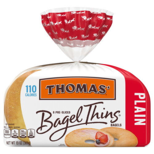 Thomas' Pre-Sliced Plain Bagels - 8 Each
