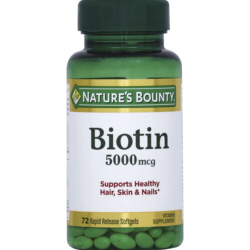 Nature's Bounty Biotin, 5000 mcg, Rapid Release Softgels