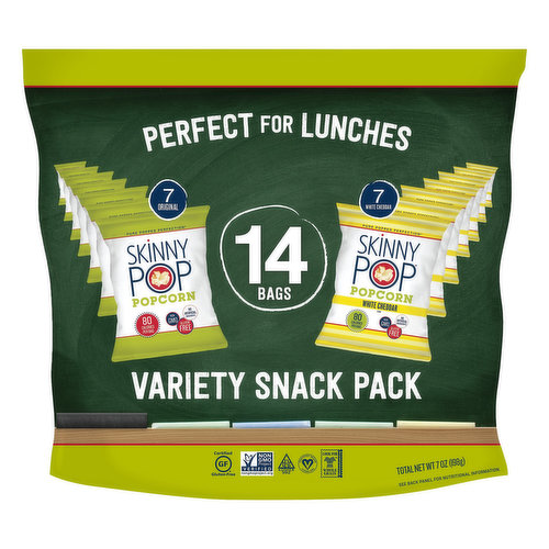 SkinnyPop Popcorn, Original/White Cheddar, Variety Snack Pack