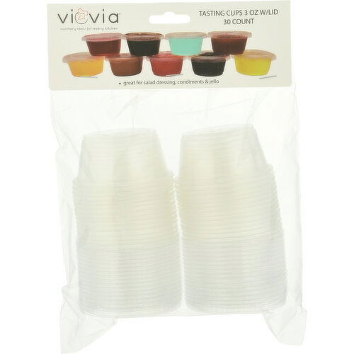 Viovia Tasting Cups with Lid, 3 Ounce