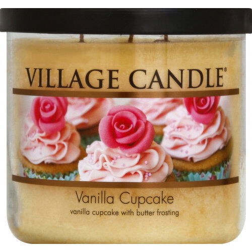 Village Candle Candle, Vanilla Cupcake, Glass Cylinder