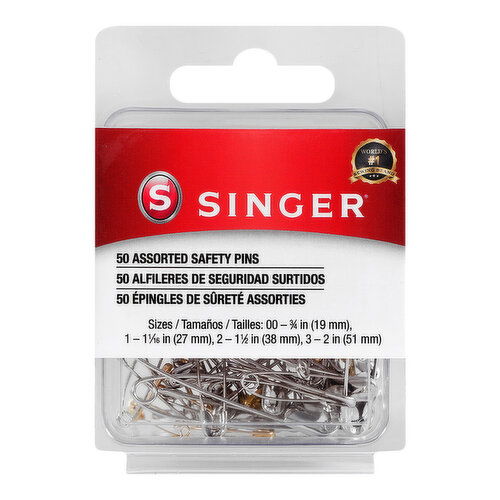 Singer Assorted Safety Pins - 50 Each