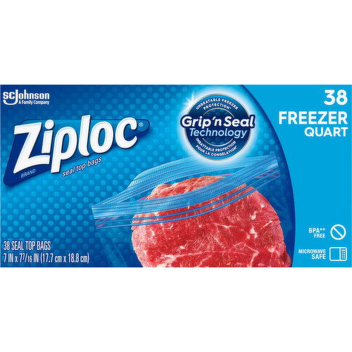 Ziploc Seal Top Bags, Freezer, Quart