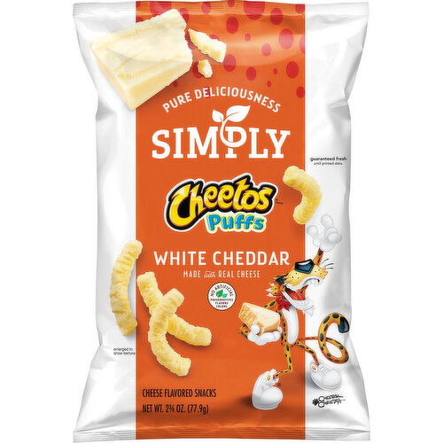 Cheetos Cheese Snacks, White Cheddar, Puffs