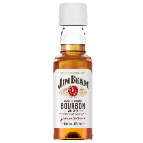 Jim Beam White Label Kentucky Straight Bourbon Whiskey, 10 bottles / 50 ml - 50 Milliliter
