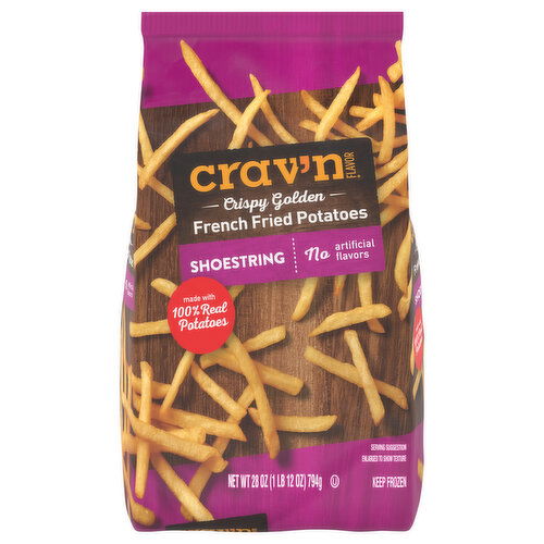 Crav'n Flavor French Fried Potatoes, Crispy Golden, Shoestring