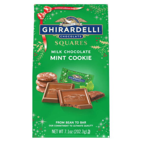 Ghirardelli Milk Chocolate, Mint Cookie, Squares