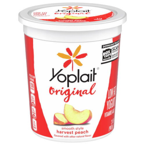 Yoplait Yogurt, Low Fat, Harvest Peach, Smooth Style