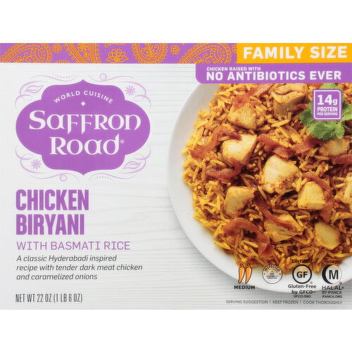 Saffron Road Chicken Biryani with Basmati Rice, Medium, Family Size