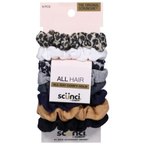 Scunci All Hair All Day Comfy Hold Scrunchie - 8 Each