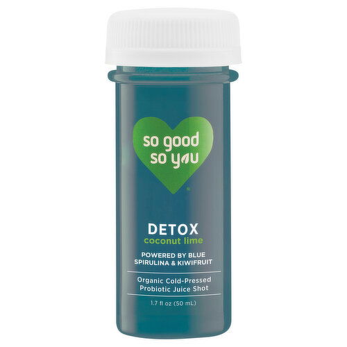 So Good So You Probiotic Juice Shot, Detox, Coconut Lime