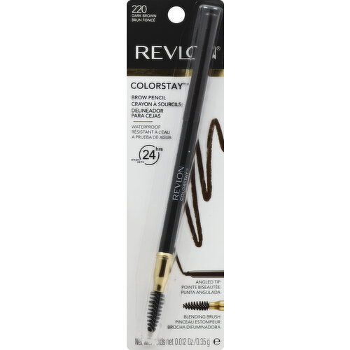 Revlon Brow Pencil, Waterproof, Dark Brown 220