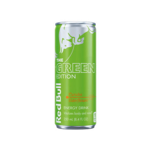 Red Bull Green Edition Energy Drink, Curuba Elderflower, with 80mg Caffeine, Taurine & B Vitamins