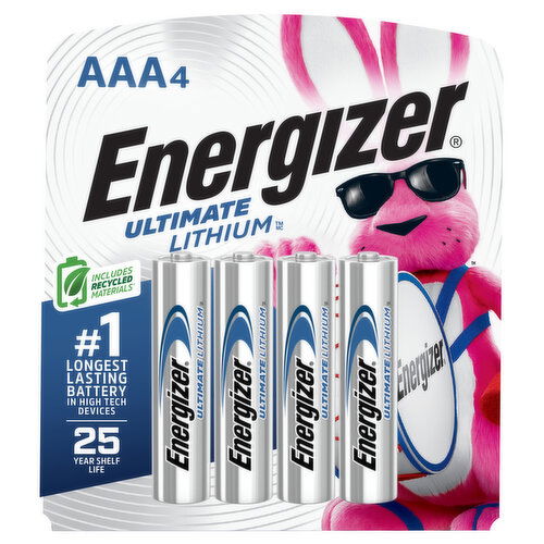 Energizer AAA4 Lithium Batteries - 4 Each
