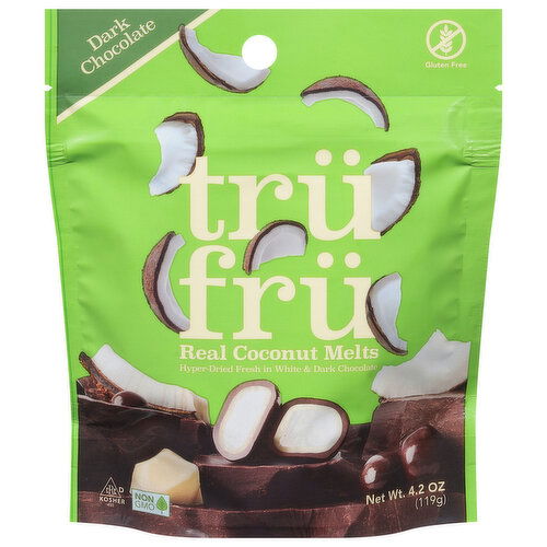 Tru Fru Coconut Melts, Real, Dark Chocolate