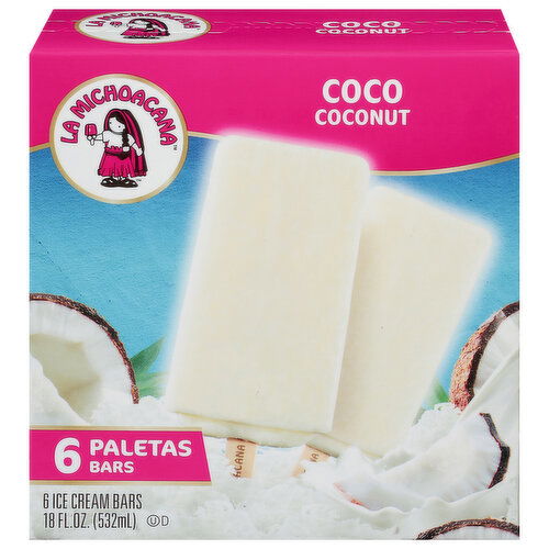 Helados Mexico Ice Cream, Coconut, Bars