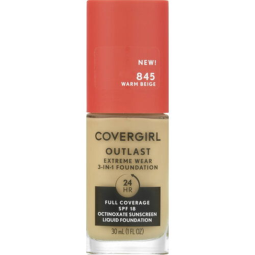 CoverGirl Foundation, Warm Beige 845, SPF 18