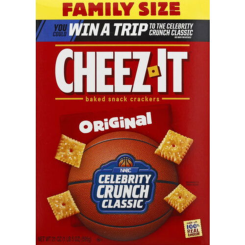 Cheez-It Baked Snack Crackers, Original, Family Size