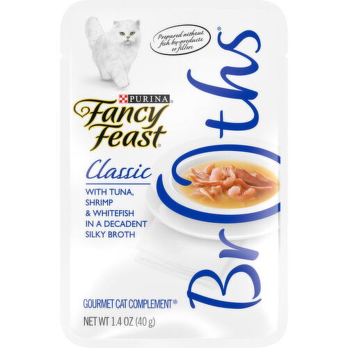 Fancy Feast Broth Wet Cat Food Complement, Broths With Tuna, Shrimp & Whitefish