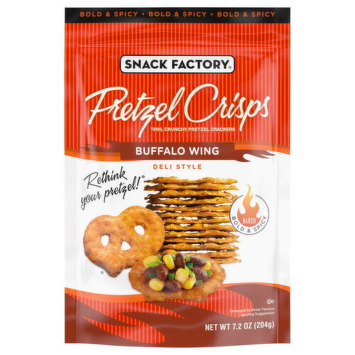 Snack Factory Pretzel Crisps, Buffalo Wing, Deli Style