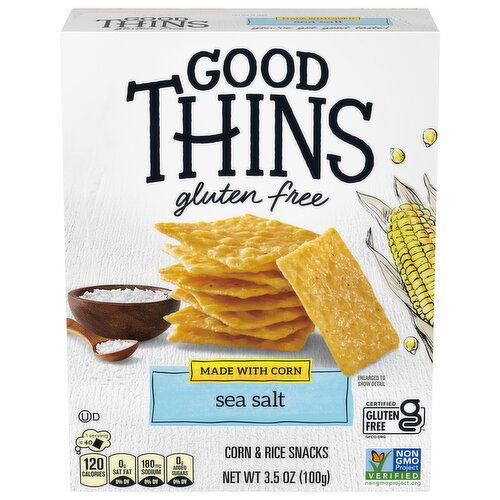 GOOD THINS Sea Salt Corn Snacks Gluten Free Crackers, Snack Crackers - 3.5 Ounce