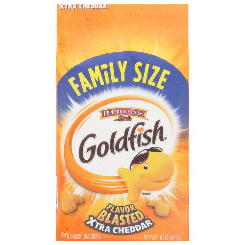 Goldfish Snack Crackers, Baked, Xtra Cheddar, Family Size