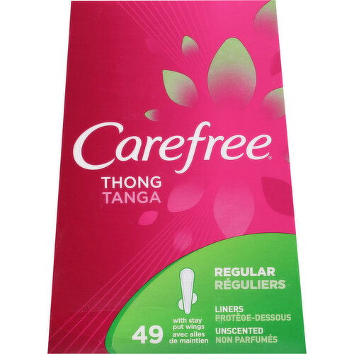 Carefree Thongs, Regular, Unscented