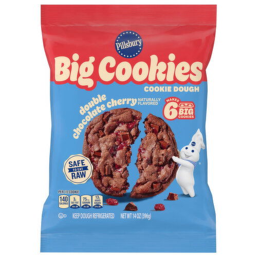 Pillsbury Big Cookies Double Chocolate Cherry Cookie Dough - 14 Ounce
